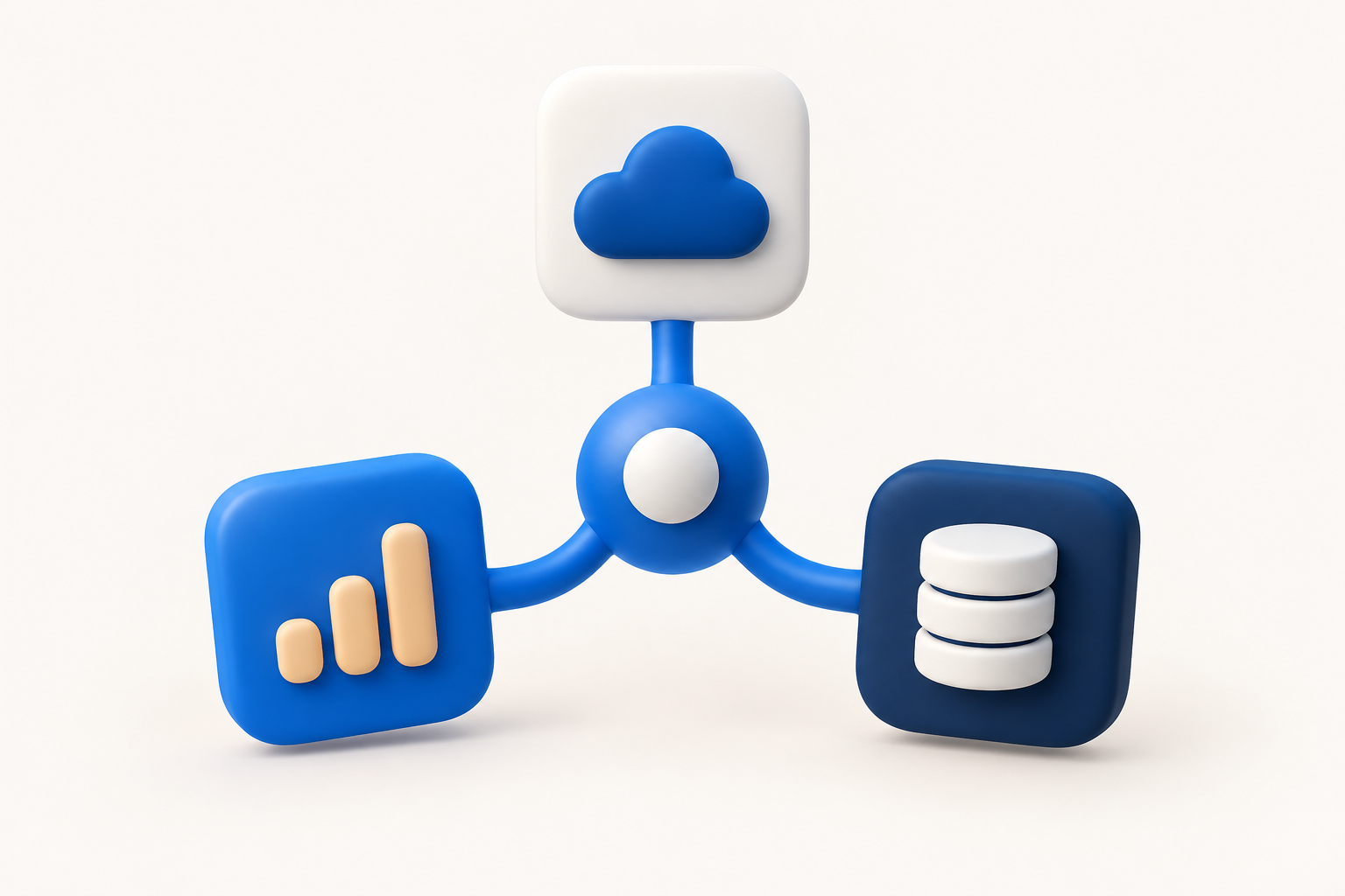 Outils, cloud et données reliés entre eux.